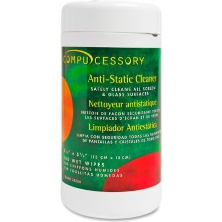 COMPUCESSORY Compucessory Anti-Static Cleaning Wipes, 100/Pack - CCS24224 24224